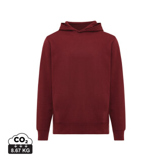 Unisex mikina s kapucí a bočními kapsami Iqoniq Yengo, vínově červená, velikost XS