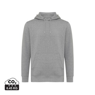 Unisex mikina s kapucí Iqoniq Rila, velikost XS, světle šedý melír