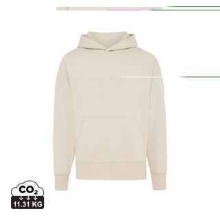 Unisex mikina s kapucí Iqoniq Yoho relaxed fit, velikost L, krémová bílá