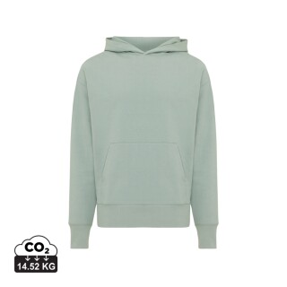 Unisex mikina s kapucí Iqoniq Yoho relaxed fit, velikost XS, jemná zelená