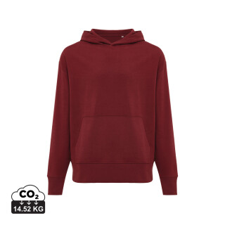 Unisex mikina s kapucí Iqoniq Yoho relaxed fit, vínově červená, velikost 3XL