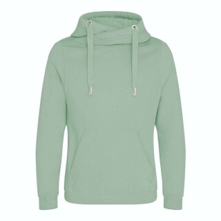 Unisex mikina s kapucí AWDIS CROSS NECK HOODIE, jemně zelená, velikost XS