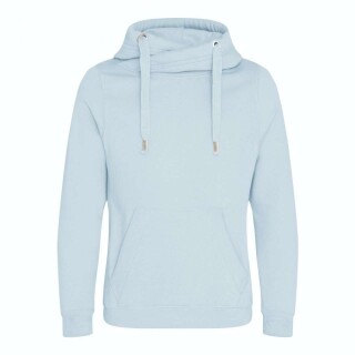 Unisex mikina s kapucí AWDIS CROSS NECK HOODIE, světle modrá, velikost XXL