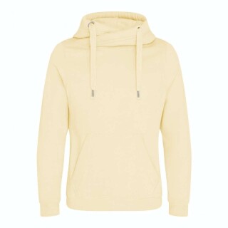 Unisex mikina s kapucí AWDIS CROSS NECK HOODIE, světle žlutá, velikost XL