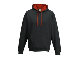 Unisex mikina s kapucí AWDIS VARSITY HOODIE, černá/červená, velikost L