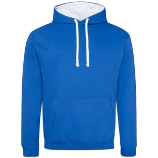 Unisex mikina s kapucí AWDIS VARSITY HOODIE, jemně modrá/bílá, velikost XL