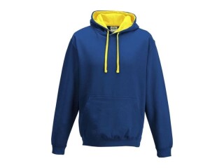 Unisex mikina s kapucí AWDIS VARSITY HOODIE, královská modrá/žlutá, velikost L