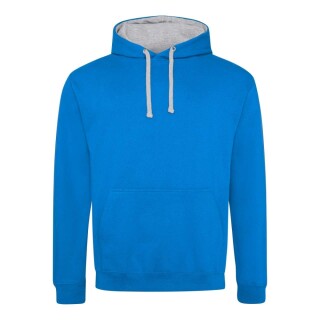 Unisex mikina s kapucí AWDIS VARSITY HOODIE, modrá/světle šedý melír, velikost S