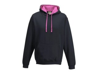 Unisex mikina s kapucí AWDIS VARSITY HOODIE, námořní modrá/růžová, velikost XL