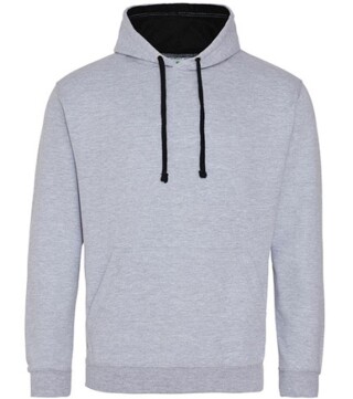 Unisex mikina s kapucí AWDIS VARSITY HOODIE, světle šedý melír/tmavě námořní, velikost M