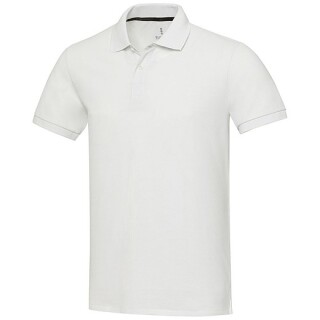 Unisex polokošile s krátkým rukávem z recyklované bavlny i polyesteru, ELEVATE EMERALD, bílá, vel. L