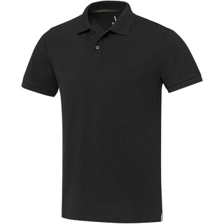 Unisex polokošile s krátkým rukávem z recyklované bavlny i polyesteru, ELEVATE EMERALD, černá, vel. L