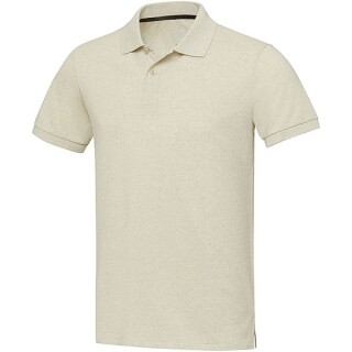 Unisex polokošile s krátkým rukávem z recyklované bavlny i polyesteru, ELEVATE EMERALD, krémová, vel. L
