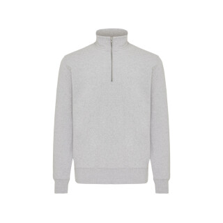 Unisex mikina se čtvrtečním zipem IQONIQ Elgon, velikost XL, světle šedý melír