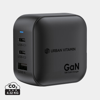 Urban Vitamin nabíječka GAN z RCS recyklovaného plastu 70W, černá