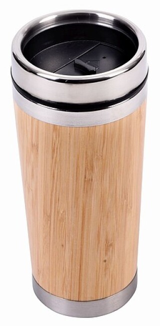 Vakuový cestovní termohrnek BAMBOO DRINK, hnědý