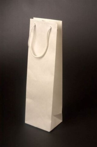 VINNIE Papírová taška na láhev vína 12 x 40 x 9 cm, bílá