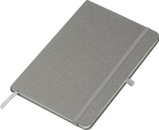 MAKAR Zápisník A5 se záložkou do kartonu a elastickým zapínáním, šedá